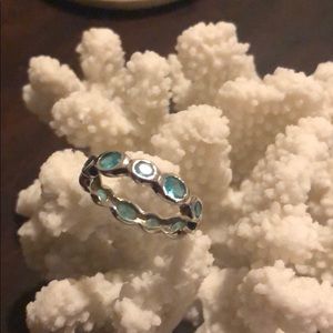 Silpada Sterling Silver and Aqua Band Ring